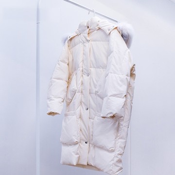 羽絨夾克連帽外套-狐狸毛領長款大口袋加厚女外套4色73wc6【獨家進口】【米蘭精品】