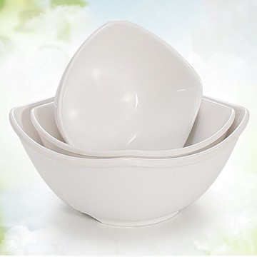 碗飯店餐廳湯碗米飯碗小碗菜快餐商用白色塑料四方碗粥碗餐具