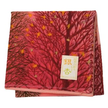 四季彩 銀杏日本製優雅圖騰帕領巾(粉紅色系/42CM)