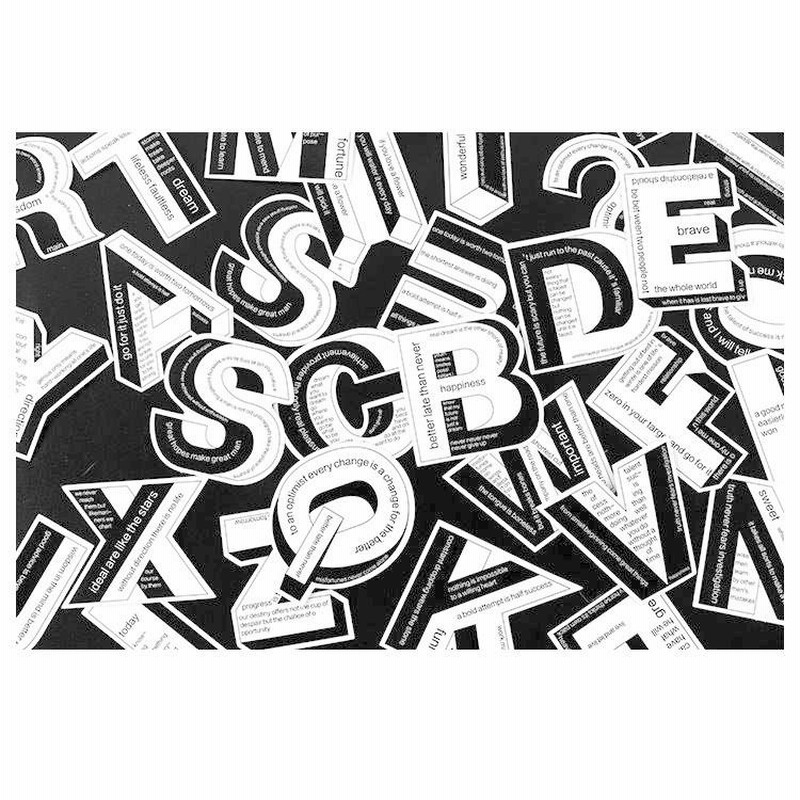 即日出荷 海外ステッカー 大きめ 3D 英字 数字 フレークシール