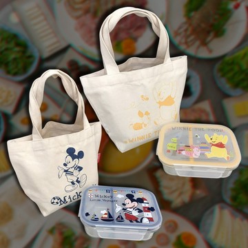 Disney 迪士尼 玻璃分隔保鮮盒 附提袋 (1組) 副食品分隔盒 玻璃保鮮盒 備餐收納【好物底家】 DS030244
