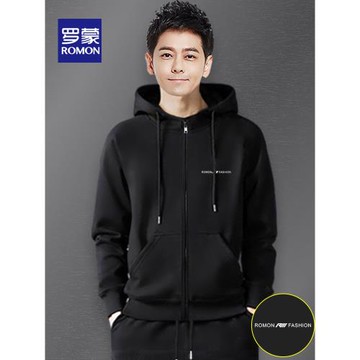 羅蒙衛衣男連帽開衫寬松潮流秋冬季2025新款ins休閑拉鏈外套上衣