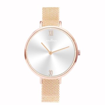 【Max Max】極光白不鏽鋼米蘭錶38MM(MAS7032-7)