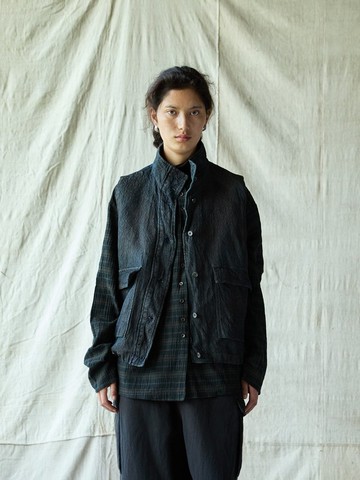 日系復古 純棉植物染背心 休閒上衣