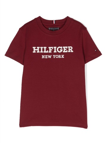 Tommy Hilfiger Junior - logo-print cotton T-shirt - kids - Cotton - 8 - Red