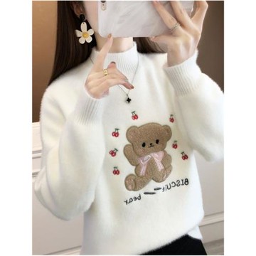 高級感毛衣女春秋2025新款寬松加厚內搭半高領針織打底衫洋氣上衣