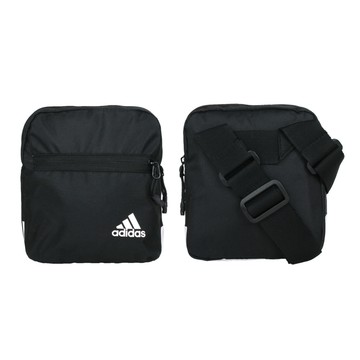 adidas 小型側背包-斜背包 肩背包 愛迪達 2.5l 隨身小包 黑白