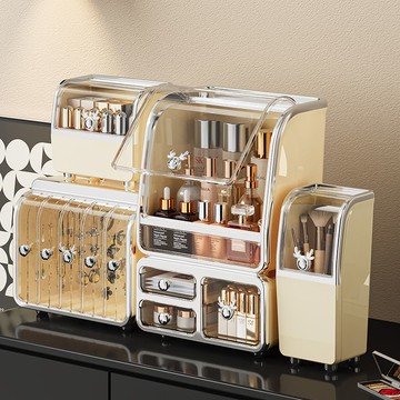 化妝品收納盒桌面抽屜式口紅面膜整理盒子防塵梳妝臺護膚品置物架 z8092