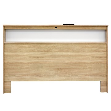 IHouse-山田 日式插座燈光床頭-單大3.5尺古橡