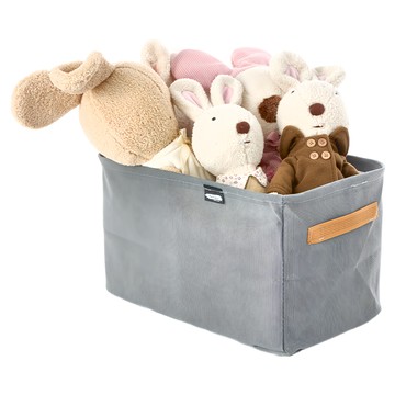 無紡布摺疊整理箱  40.5 x 27 x 24cm  灰色  1個