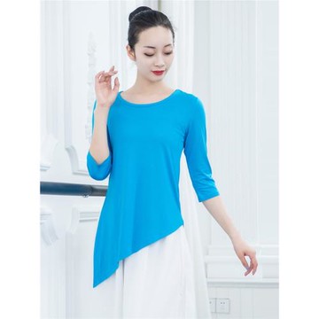 現代舞練功服女莫代爾中袖上衣寬松瑜伽服教師舞蹈服專業演出服裝