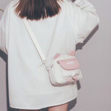 可愛小包包女2021新款潮夏季小清新少女斜挎包chic原宿卡通帆布包