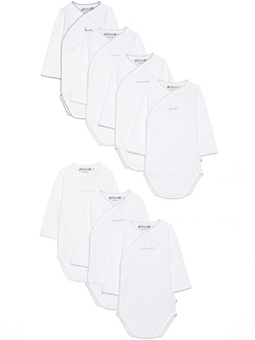 Bonpoint - seven-pack embroidered bodysuits - kids - Cotton - 6 - White