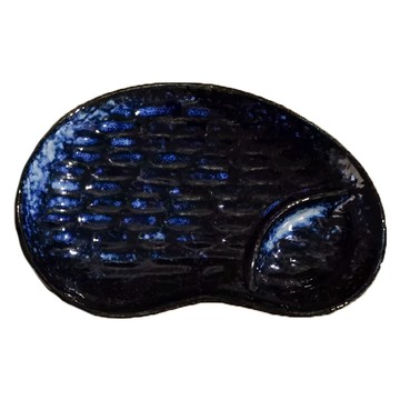 佐和陶瓷 強化豆形附格皿 - 日本製 陶瓷材質 20 x 12.5 x 2.5cm  藍色  1個