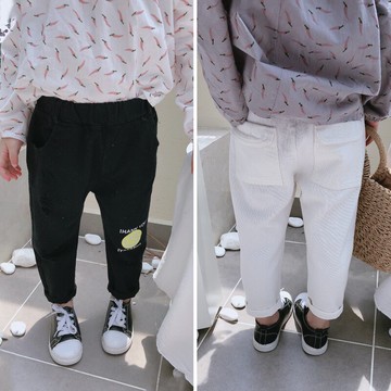 春秋季新款 男女童寶寶百搭牛仔褲子 中小兒童卡通休閑褲長褲1入