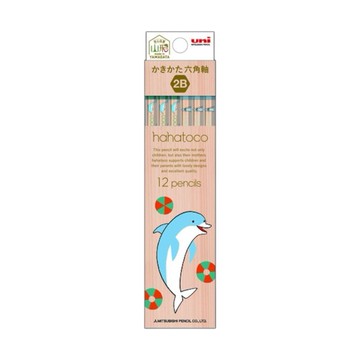 日本 UNI 2B六角鉛筆-海豚 6支 (JN1029)