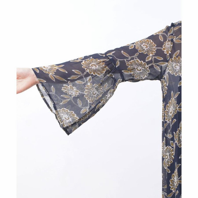 ヌキテパ event FLOWER SLEEVE DRESS Ｍ Cotton Voile Foil Flower Print Sleeve Dress | Pasand by ne