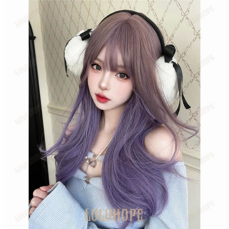 人毛100% ストレート サラサラ セミロング ウィッグ かつら LV42