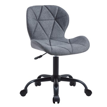 E-home Belmore貝爾莫爾菱格紋布面簡約黑腳電腦椅-三色可選灰色