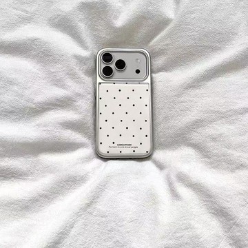 英文波點適用蘋果17手機殼iPhone16promax膚感15水凝殼14/13/12女
