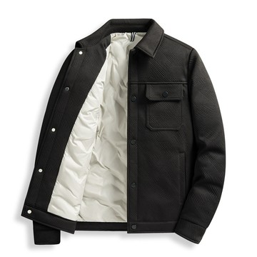 【夏日爆款】羽絨服爆款2024鼕季新款潮流男士休閒翻領抗寒保暖羽絨服灰鴨絨外套