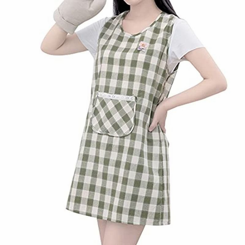 Bole Kk チュニックエプロン女性用 H型 スモック エプロン 保育士 かっぽう着 おしゃれ チェック柄 可愛い 防水 幼稚園 料理教室 通販 Lineポイント最大get Lineショッピング