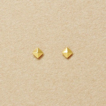 【Second Earrings】 18K 黃金字塔耳環 (黃金)