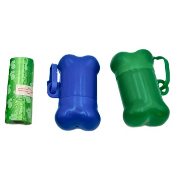 寵物拾便袋 + 骨頭收納盒 2個  顏色隨機  1組  20張