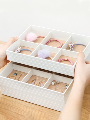 簡約創意雙層首飾收納盒耳釘耳環戒指項鏈小物件亞克力首飾盒防塵