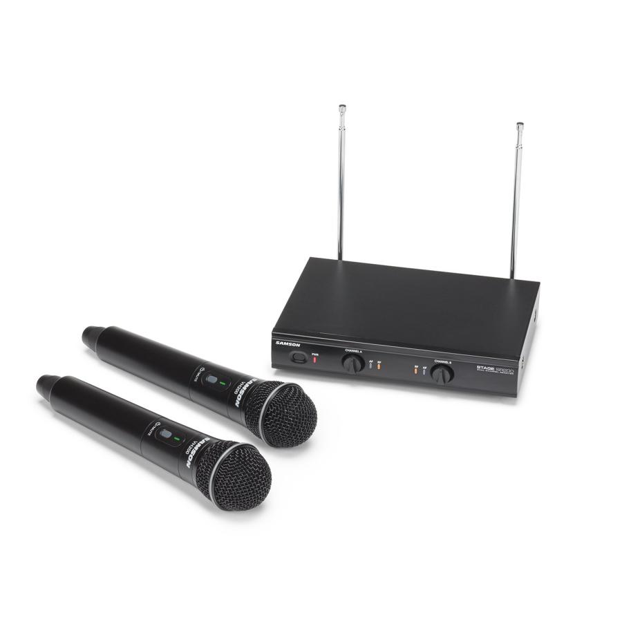 Samson Stage 200 Dual-Channel Handheld VHF Wireless System with Two Q6 Dynamic Microphones (Group C) by Samson Technologies