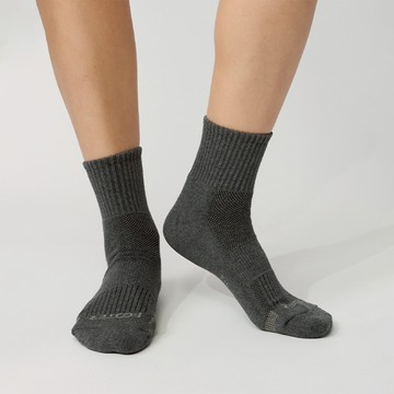 【Footer除臭襪】單色運動逆氣流氣墊襪T11L-深灰