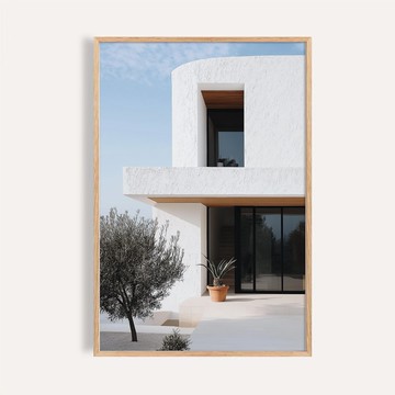 白色曲線 White Curve Serenity / 現代極簡建築攝影掛畫