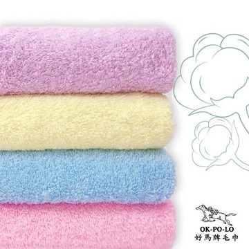 【OKPOLO】台灣製造馬卡龍毛巾-12入組(吸水厚實柔順)