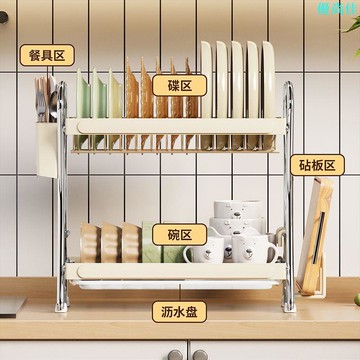 廚房置物架多功能碗盤碗碟收納架碗筷收納盒碗柜家用放碗架瀝水架