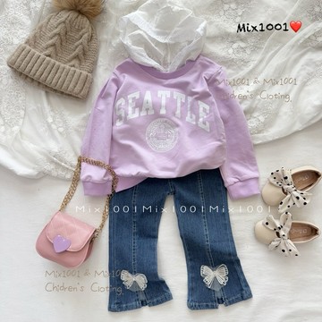 🌈✨mix1001秋冬❄️造型連帽上衣✨兒童印圖緹花帽上衣 5-17