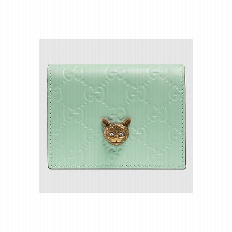 日本限定 グッチ Gucci グッチ シグネチャー キャット カードケース 0g6fj 3966 パステルグリーン グッチ シグネチャー レザー ギフト 通販 Lineポイント最大0 5 Get Lineショッピング