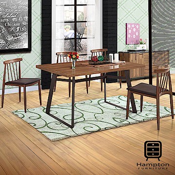 漢妮Hampton赫曼4.3尺餐桌椅組-1桌4椅-李奧餐椅-130x80x74.5cm