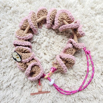 編織兩用手機掛繩/飲料提繩 - 粉紅