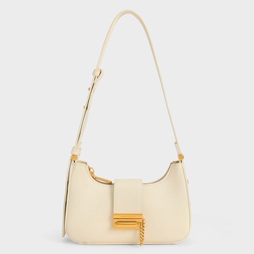 皮帶金屬鍊釦單肩包