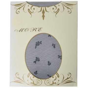 MORE 日本製品牌繽紛小玫瑰花圖騰花紋褲襪(黑色/M-L)