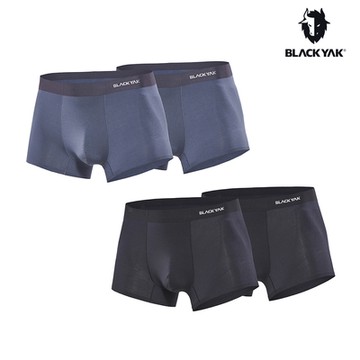 BLACKYAK 韓國 男 ZERO G輕量涼感四角內褲兩件組[黑色/碳灰] 內著 休閒 運動內褲 機能 抗菌 BYCB2WU201