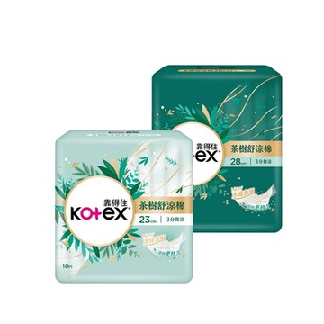 Kotex 靠得住 茶樹舒涼棉(涼感衛生棉)  23cm / 28cm 箱購