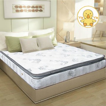 【鴨鴨居家】銀星舒柔布五段式正三乳膠獨立筒床墊-雙人加大6尺