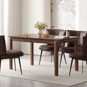 MUNA家居 S220型4.6尺胡桃玻璃餐桌/不含椅  140X80X70cm