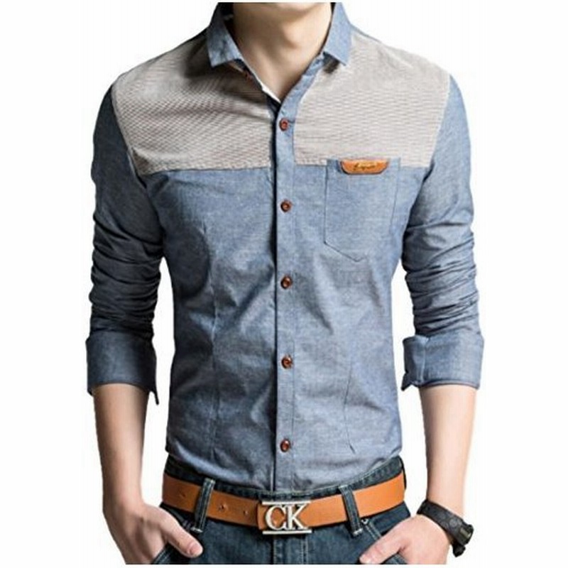 スミドレン シャツ メンズ カジュアル デニム 長袖 おしゃれ 男性 男 Yシャツ ワイシャツ デザイン 上着 大き 通販 Lineポイント最大get Lineショッピング
