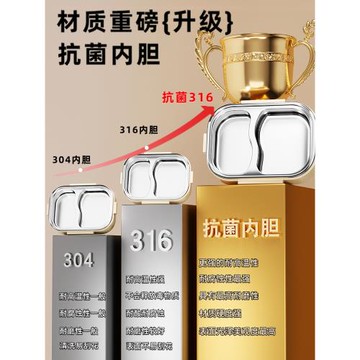 不銹鋼飯盒上班族可微波爐加熱分格餐盒密封盒小學生專用2025新款