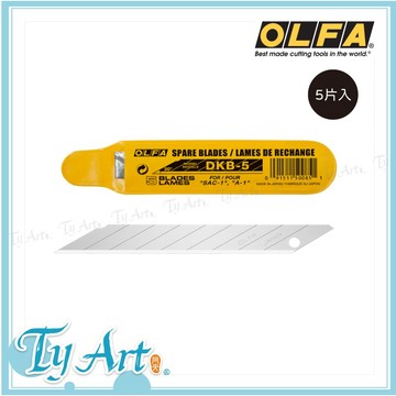 同央美術網購 日本 OLFA 30度細美工刀片 5片入 折斷式刀片 美工刀替刃 高碳鋼 DKB-5@50m
