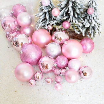 定制奶油粉色！SwanLace珠光閃亮櫻花粉色啞光糖果色圣誕樹掛球
