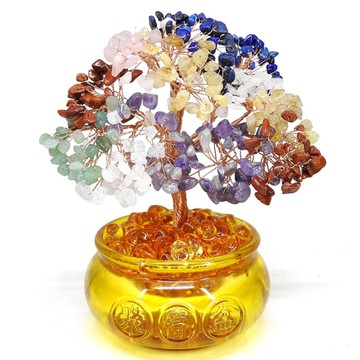 【吉祥開運坊】水晶招財樹【琉璃元寶招財樹 天然水晶招財樹 元寶發財樹 大型】 開光 擇日