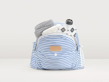 美國Tushbaby - 精品腰凳包-藍白條紋 (輕盈款)